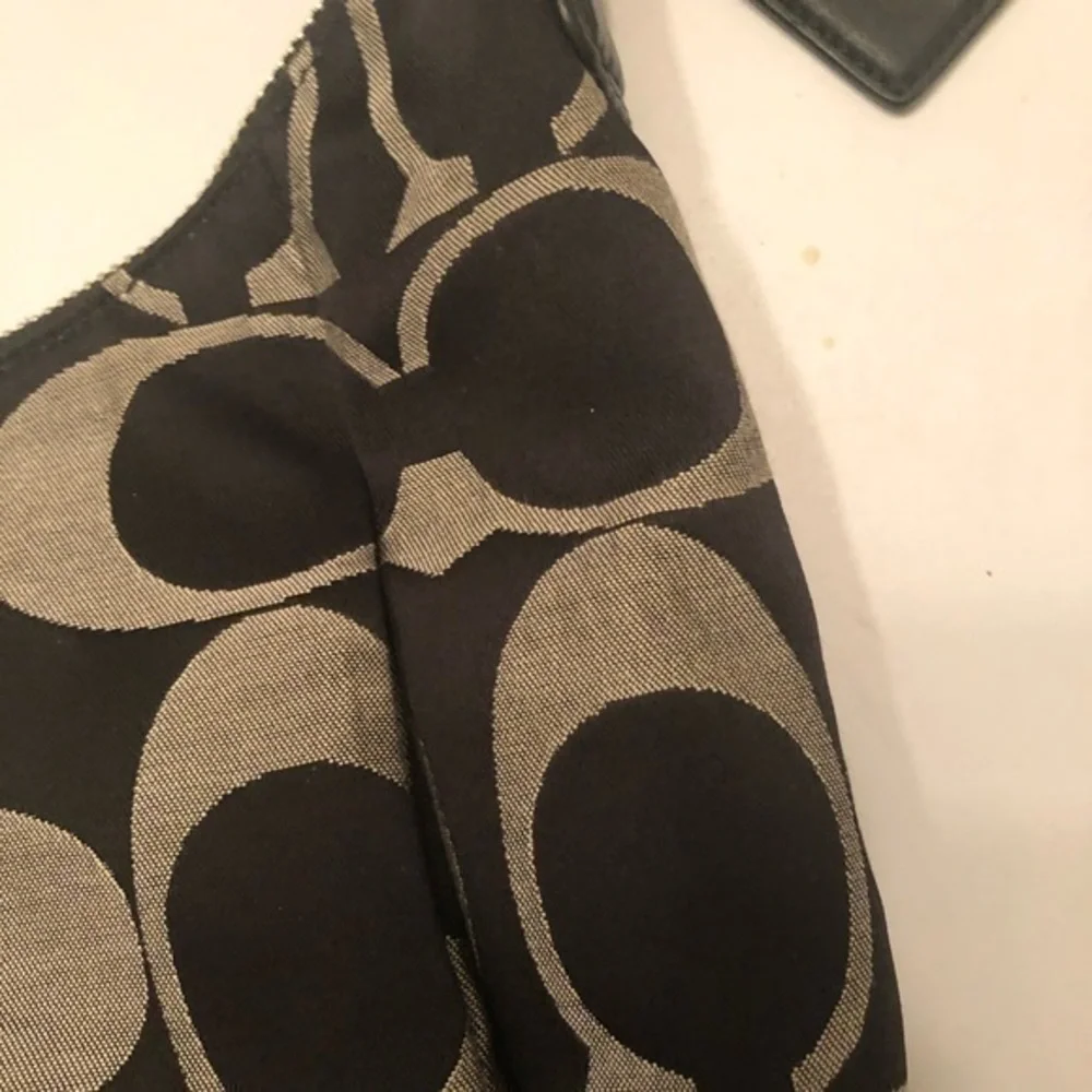 Coach Kirsten signature c black gray hobo bag